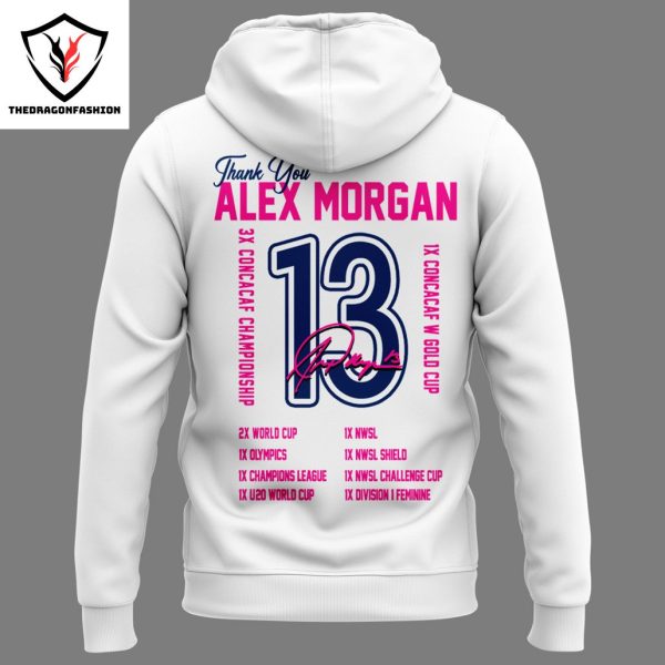 Thank You Alex Morgan 13 Signature Design Hoodie – White