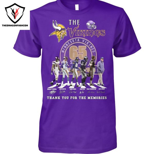 The Minnesota Vikings 65 Season Siganture Thank You For The Memories Unisex T-Shirt