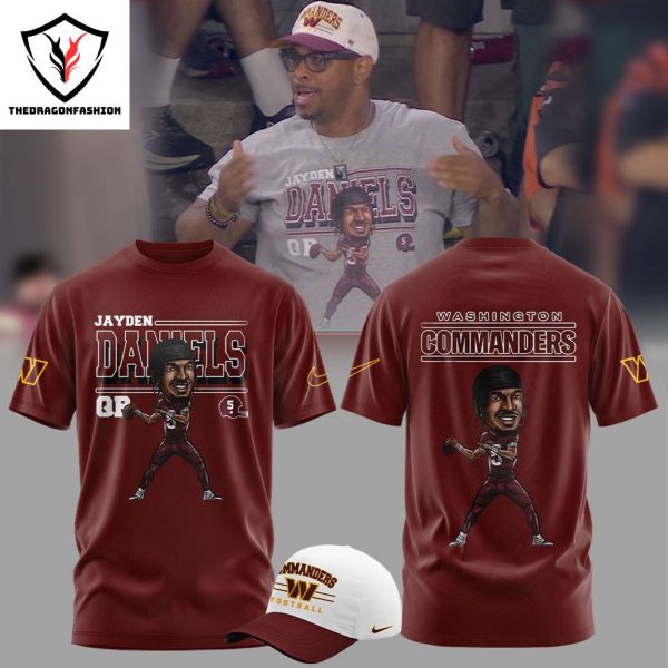 Washington Commanders Jayden Daniels Design 3D T-Shirt – Red