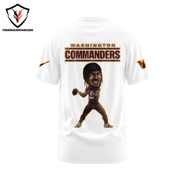 Washington Commanders Jayden Daniels Design 3D T-Shirt – White