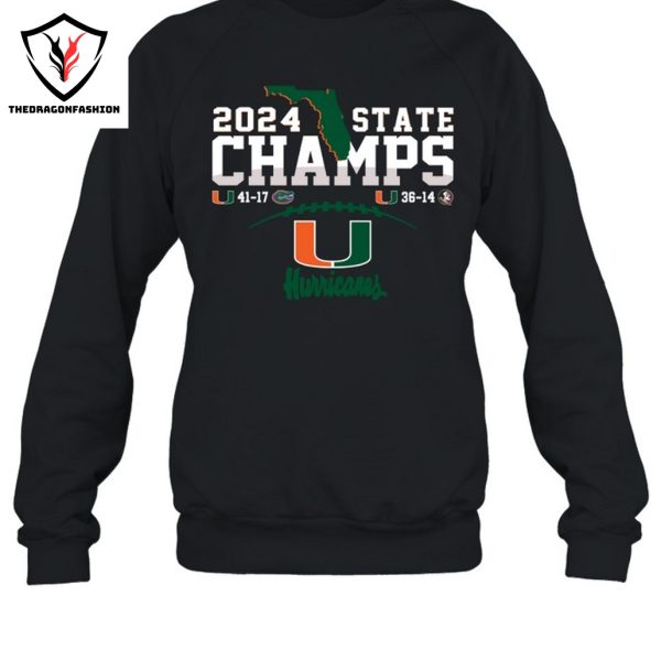 2 Sided Canes Score Champs Miami Hurricanes Unisex T-Shirt