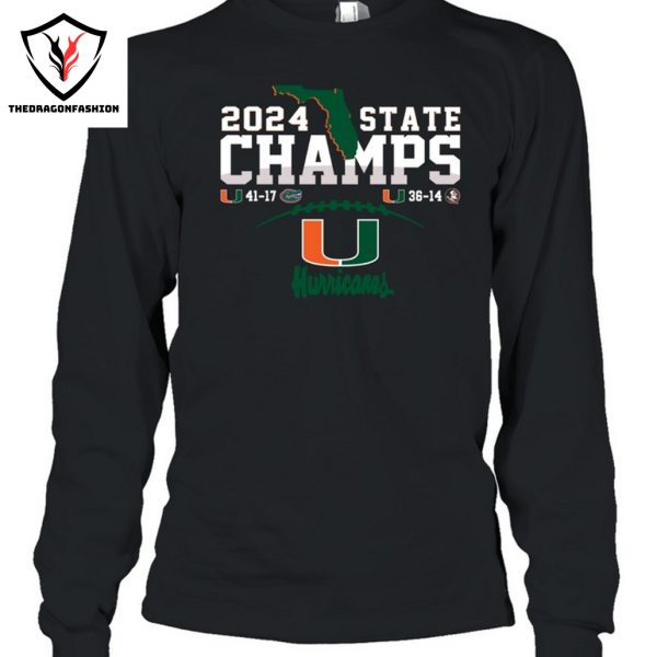 2 Sided Canes Score Champs Miami Hurricanes Unisex T-Shirt