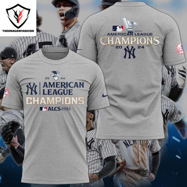 2024 American League Champions New York Yankees 3D T-Shirt – Grey