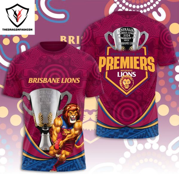 2024 Brisbane Lions Premiers 3D T-Shirt