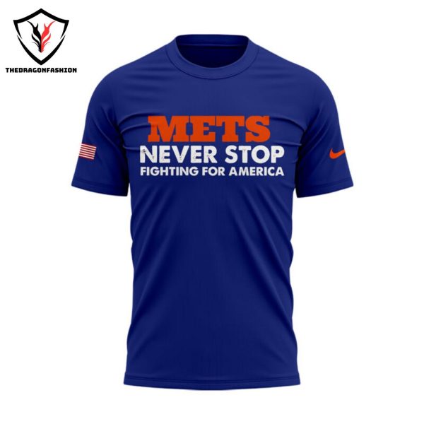 2024 New York Mets Never Stop Fighting For America OMG 3D T-Shirt