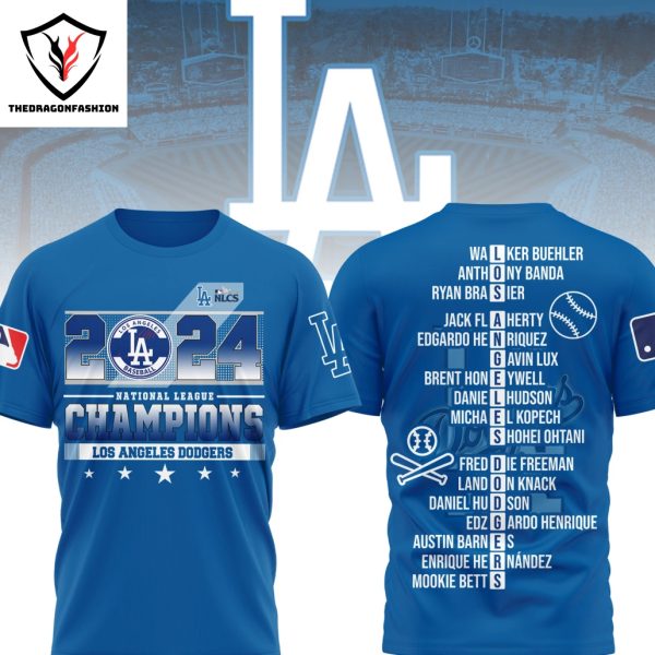 2024 NLCS Los Angeles Dodgers 3D T-Shirt – Blue