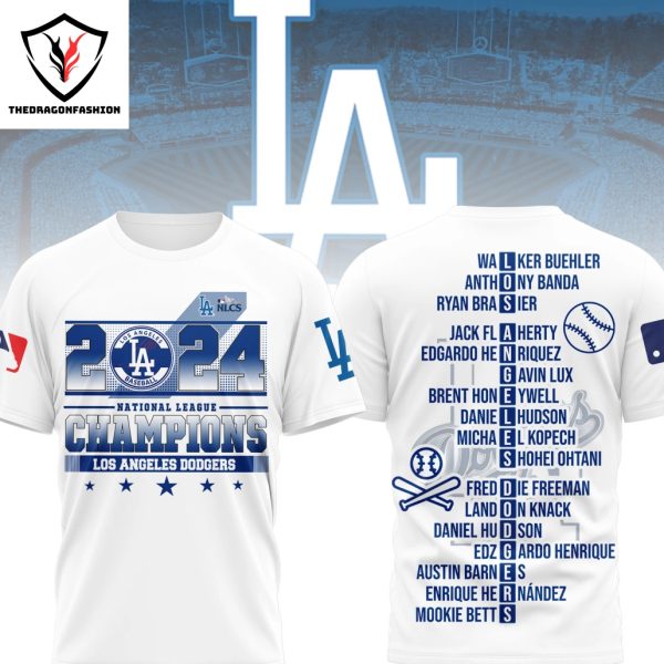 2024 NLCS Los Angeles Dodgers 3D T-Shirt – White