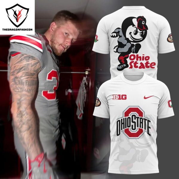 2024 Ohio State Buckeyes Gray Game 3D T-Shirt – White