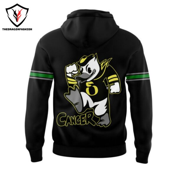 2024 Oregon Ducks Cancer Logo Black Hoodie