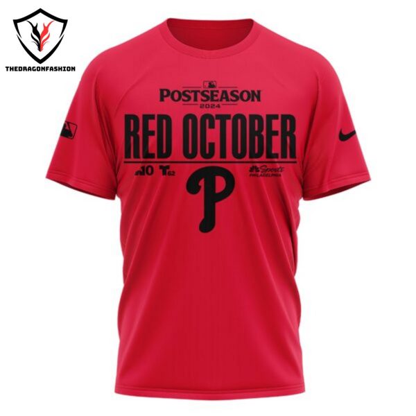 2024 Philadelphia Phillies Rally For Red October 3D T-Shirt