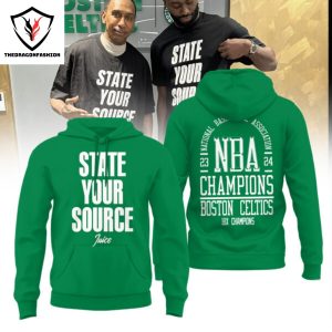 Boston Celtics State Your Source Juice 23-24 Nba Champions Hoodie – Green