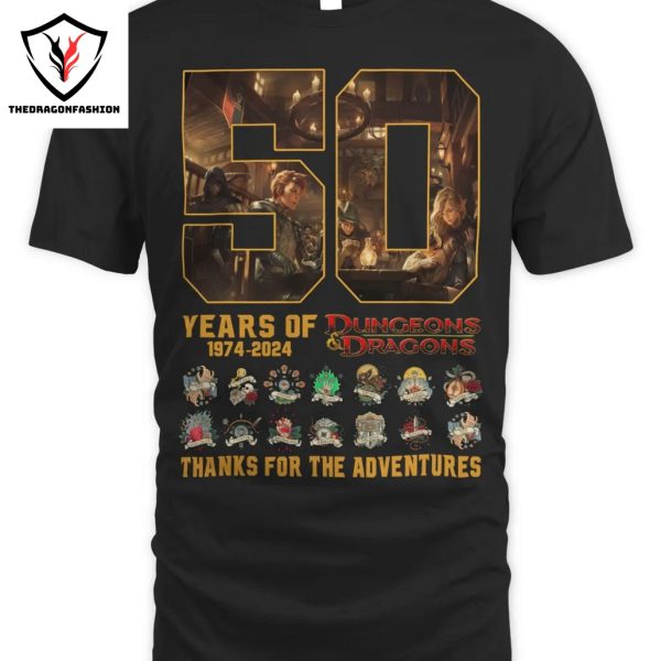 50 Years Of 1974-2024 Dungeons & Dragons Thank You For The Memories Unisex T-Shirt