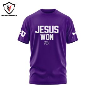 Jesus Won TCU Horned Frogs 3D T-Shirt – Purple