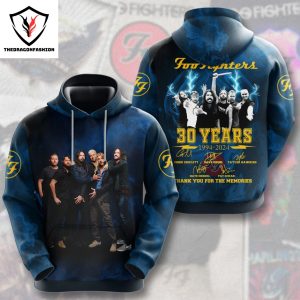 Foo Fighters 30 Years 1994-2024 Signature Thank You For The Memories Hoodie