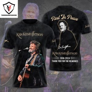 Rest In Peace Kris Kristofferson 1936-2024 Thank You For The Memories 3D T-Shirt