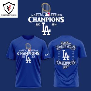 Los Angeles Dodgers 2024 World Series Champions Eight Times 3D T-Shirt – Blue