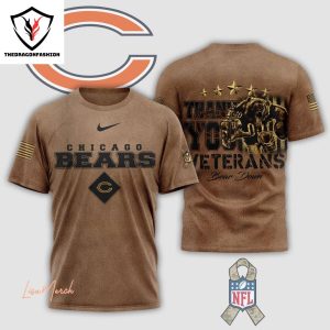 Chicago Bear Thank You Veterans Bear Down 3D T-Shirt