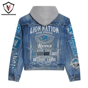 Detroit Lions Nation One Pride Hooded Denim Jacket