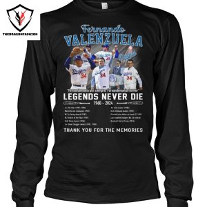 Los Angeles Dodgers Fernando Valenzuela Legend Never Die 2024 Thank You For The Memories Unisex T-Shirt