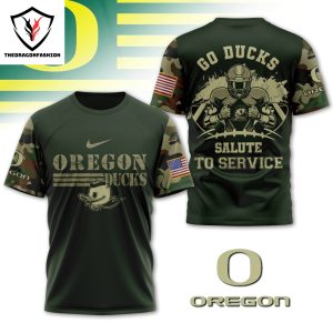 Oregon Ducks – Go Ducks Salute To Service 3D T-Shirt