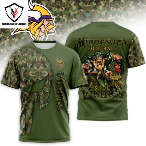 Minnesota Vikings Football Skol 3D T-Shirt