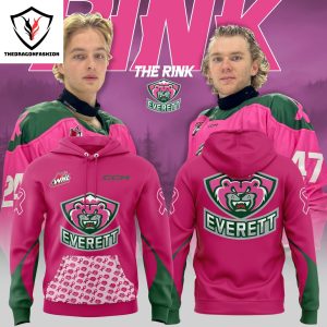 Personalized Everett Silvertips 2024 Pink The Rink Hoodie