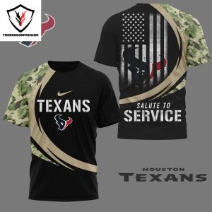 Houston Texans Salute To Service 3D T-Shirt