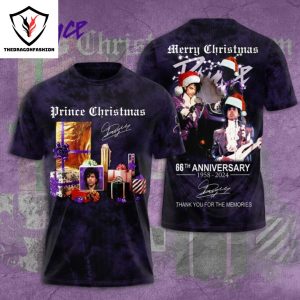 Prince Merry Christmas 1958-2024 Signature Thank You For The Memories 3D T-Shirt