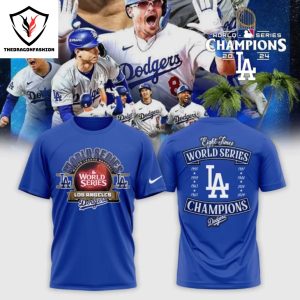 Los Angeles Dodgers Royal 2024 World Series Champions 3D T-Shirt