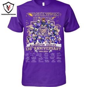 Washington Huskies 135th Anniversary 1989-2024 Signature Unisex T-Shirt