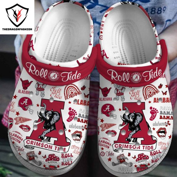 Alabama Crimson Tide – Roll Tide White Crocs