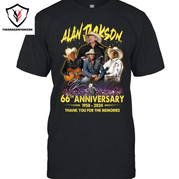 Alan Jackson 66th Anniversary 1958-2024 Signature Thank You For The Memories Unisex T-Shirt