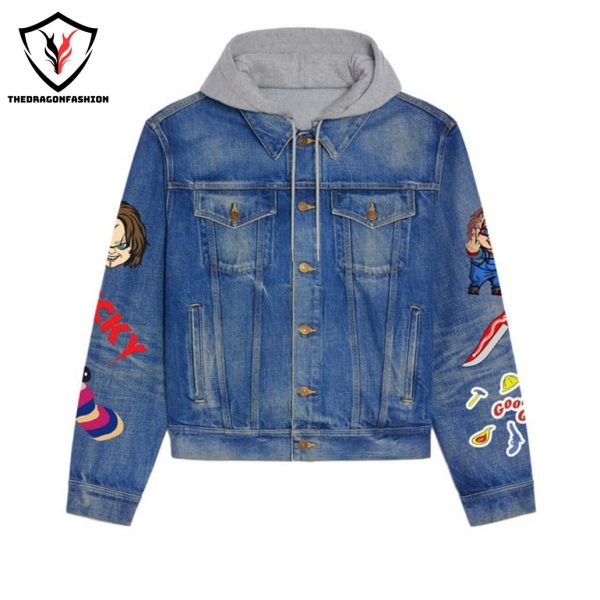 Ask Me About My Favorite – Chucky Hooded Denim Jacket