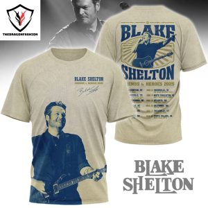 Blake Shelton Friends And Heroes Tour 2025 Signature 3D T-Shirt