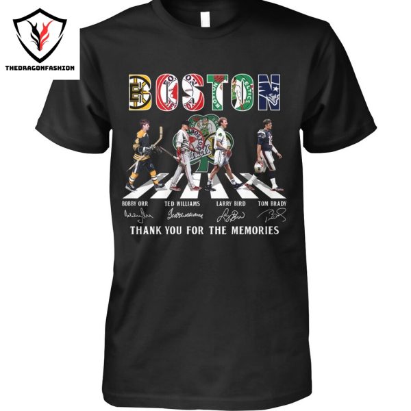 Boston Bruins x Boston Red Sox x Boston Celtics x New England Patriots Signature Thank You For The Memories Unisex T-Shirt