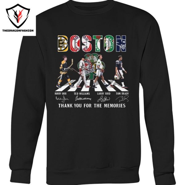 Boston Bruins x Boston Red Sox x Boston Celtics x New England Patriots Signature Thank You For The Memories Unisex T-Shirt