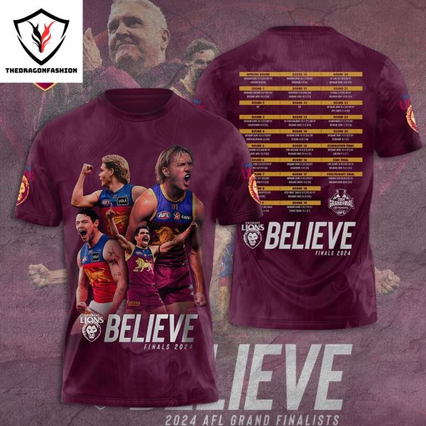 Brisbane Lions Believe Final 2024 3D T-Shirt