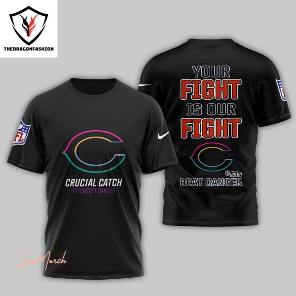 Chicago Bear – Your Fight Is Our Fight Beat Cancer 3D T-Shirt