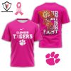 Clemson Tigers Your Fight Is Our Fight Tackle Cancer 3D T-Shirt – Black