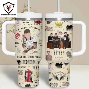 Liam Payne Rest In Eternal Peace Tumbler With Handle And Straw