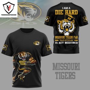 I Am A Die Hard Missouri Tigers Fan 3D T-Shirt – Black