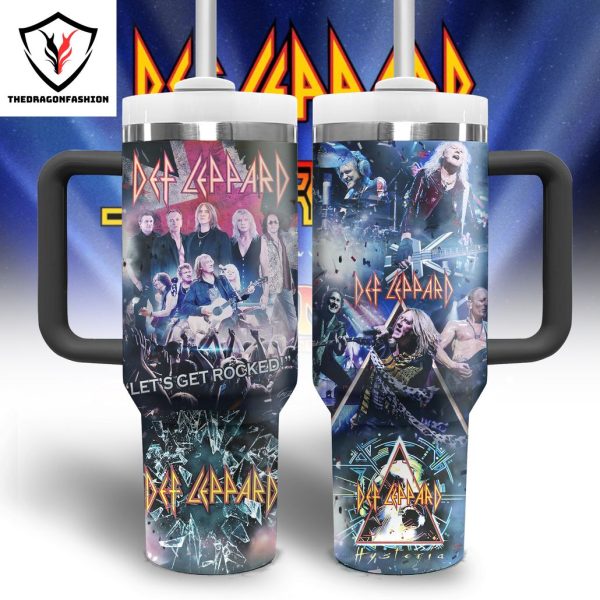 Def Leppard Let Get Rocked Tumbler With Handle And Straw