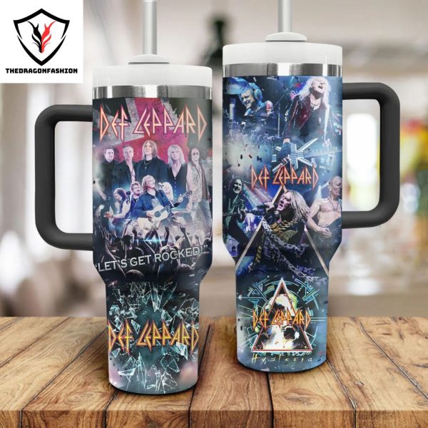 Def Leppard Let Get Rocked Tumbler With Handle And Straw