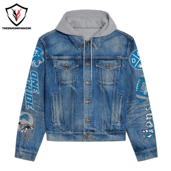 Detroit Lions Nation One Pride Hooded Denim Jacket