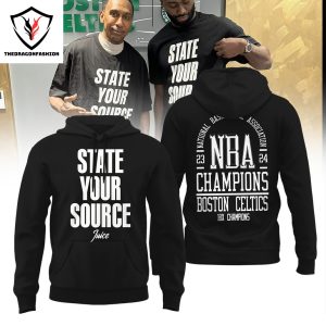 Boston Celtics State Your Source Juice 23-24 Nba Champions Hoodie