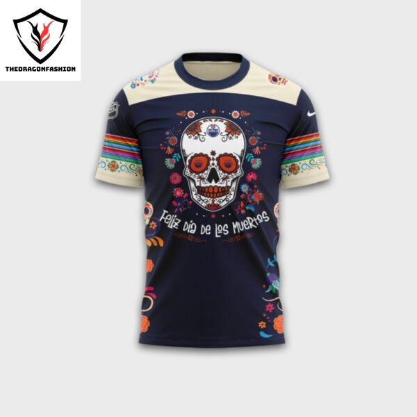 Edmonton Oilers 2024 Dia De Los Muertos Pullover 3D T-Shirt