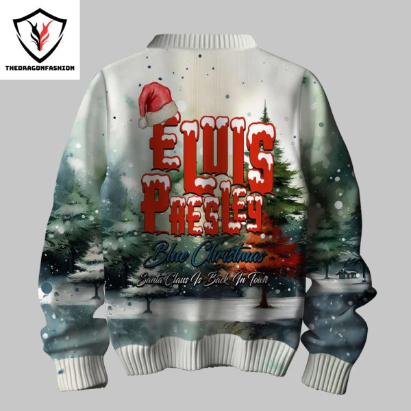 Elvis Presley Blue Christmas Santa Claus Is Back In Town Sweater