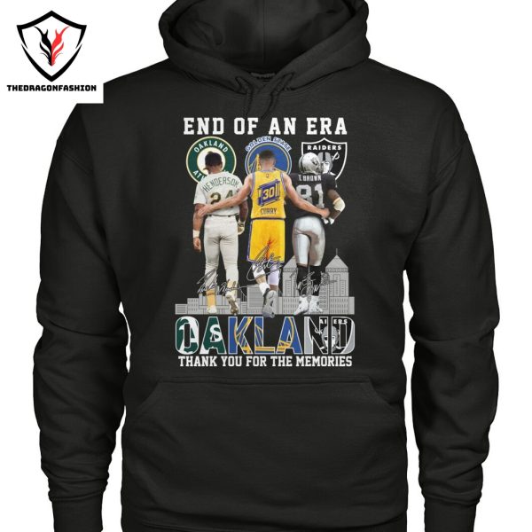 End Of An Era Oakland Athletics x Golden State Warriors x Las Vegas Raiders Signature Thank You For The Memories Unisex T-Shirt