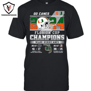 2 Sided Canes Score Champs Miami Hurricanes Unisex T-Shirt