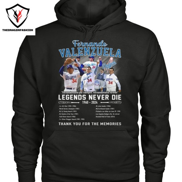 Fernando Valenzuela Los Angeles Dodgers Legends Never Die 1960-2024 Thank You For The Memories Unisex T-Shirt